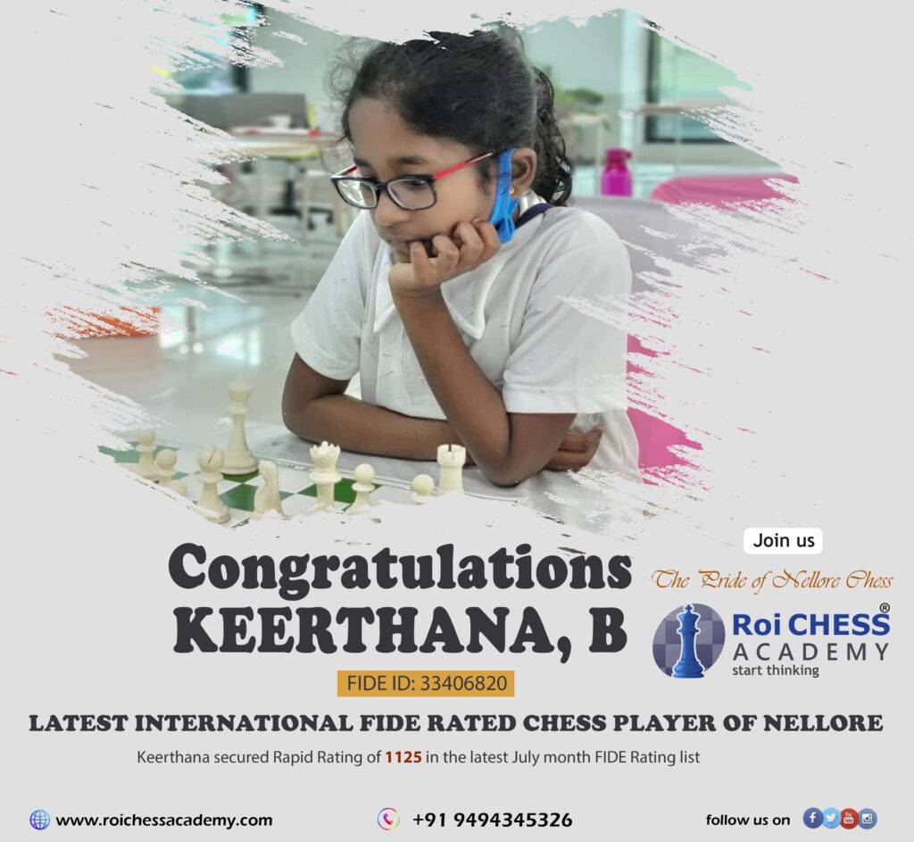 Yugesh and Keerthana enters in FIDE Ratings - Roi Chess Academy®